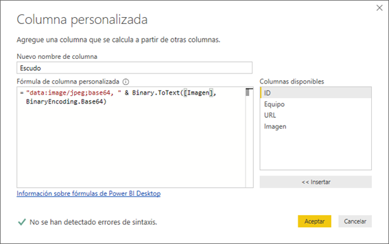 Columna personalizada añadida.