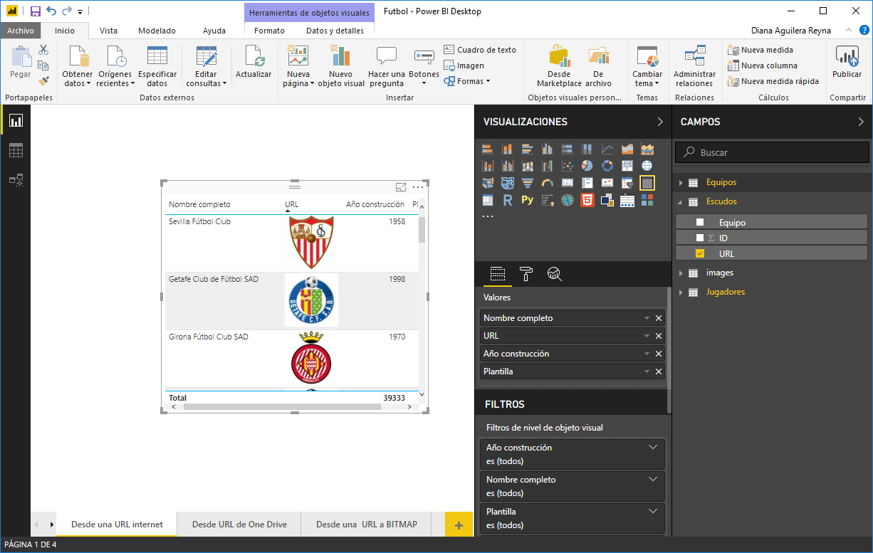 Visualizar imágenes en una tabla
