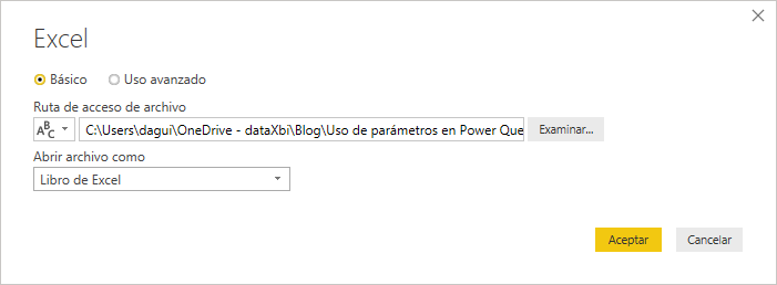 Conectar con Excel - Configuración de origen básica