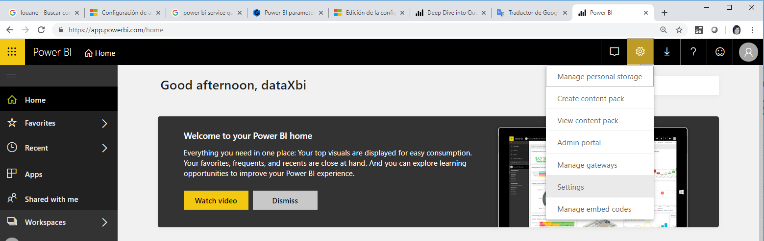 Abrir el panel de configuración