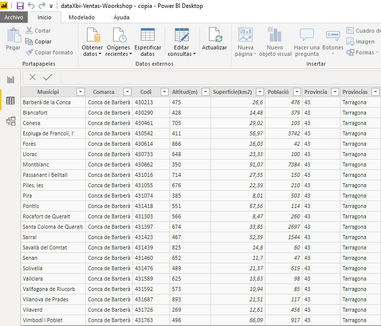 Modelo con los datos actualizados después de sustituir valor de parámetro