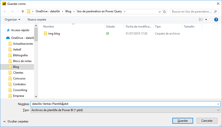 Guardar informe como plantilla