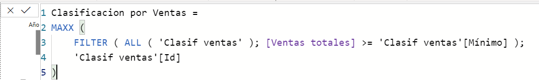 dataXbi - medida clasificación por ventas 2