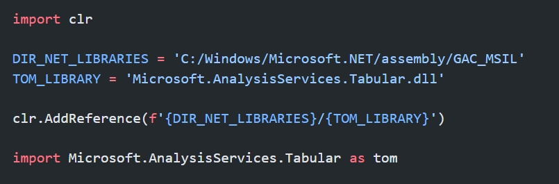 Importar TOM a Python usando pythonet
