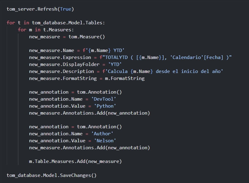Creando medidas Power BI desde Python