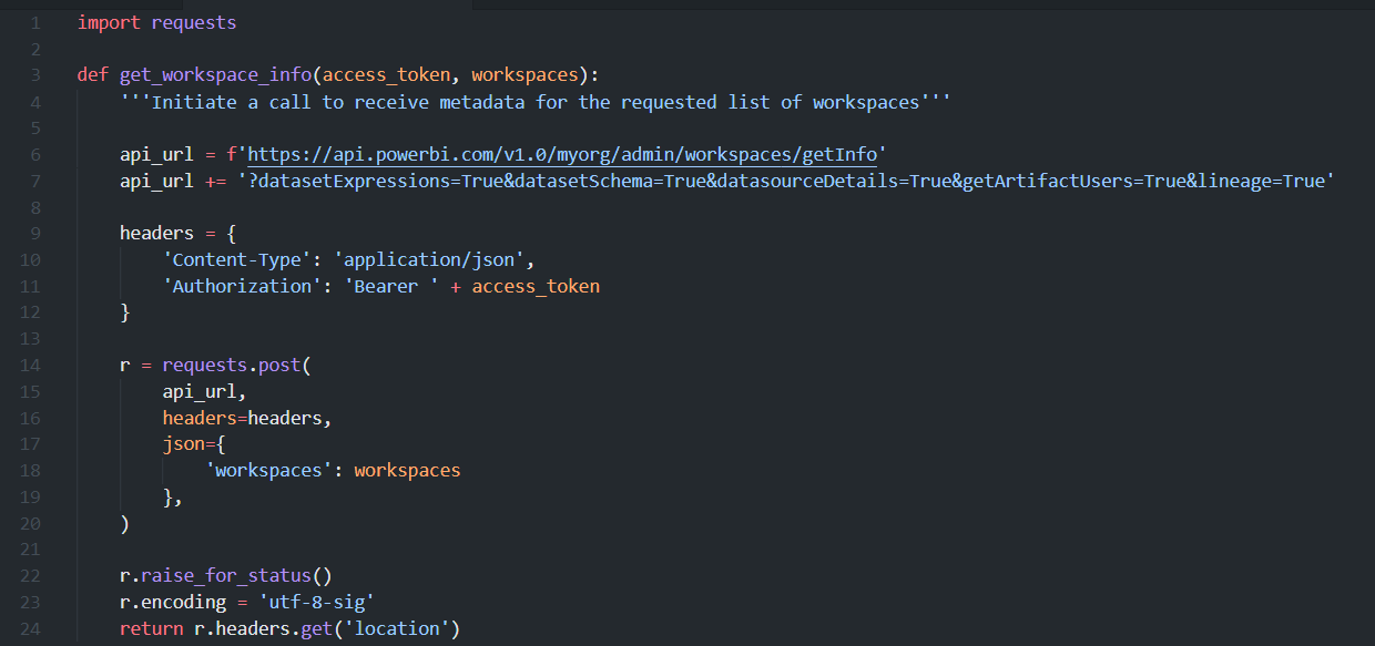 Llamando a la Scanner API de Power BI desde Python
