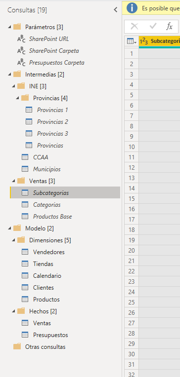 dataXbi - Consultas en carpetas