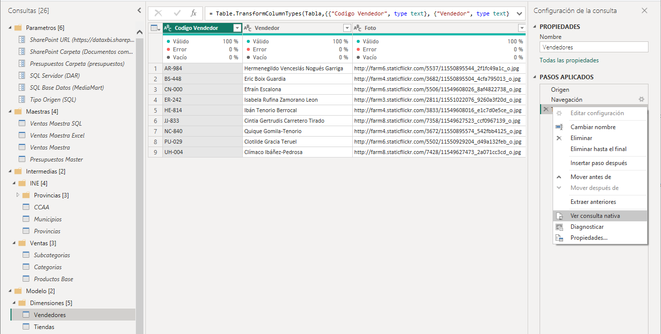 dataXbi Plegado consulta Vendedores